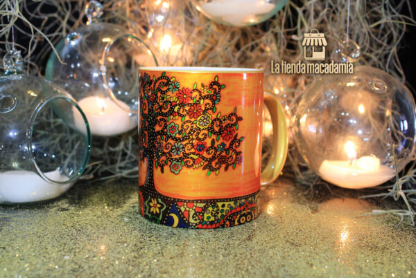 Mug Nacarado Arbol Dorado