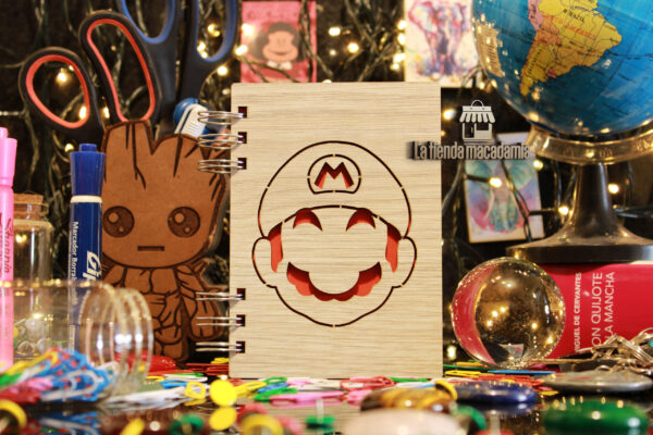 Libreta de Madera Mario Bros.