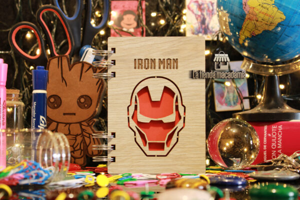 Libreta de Madera Iron Man