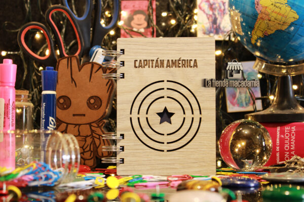 Libreta de Madera Capitan America