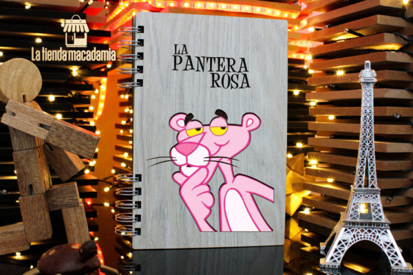 Libreta de Madera Pantera Rosa